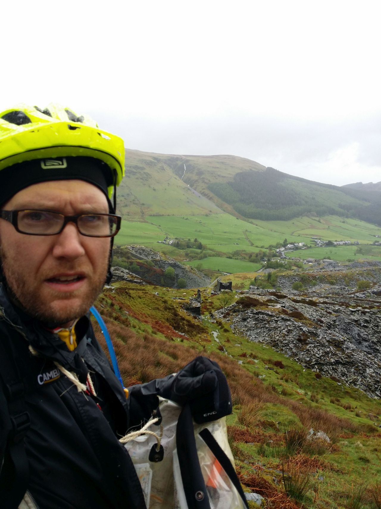 Day 2 - Jon above Cwm Penmachno toward the Manod Mawr quarries