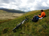 Day 4 - Paul looking across to Afon Hengwm valley before marsh trudge