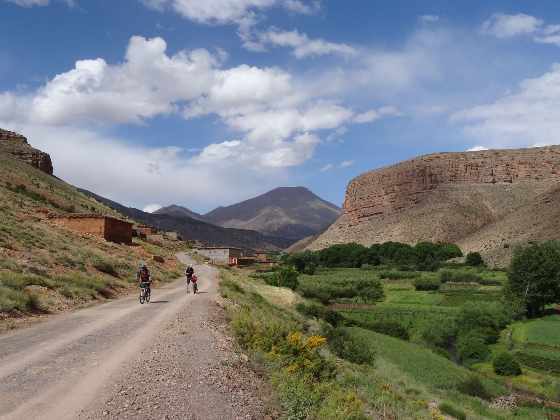 Day 3 - Entering the lush splendour of the Agouti valley. Just west of Aghbalou, with Jbel Azourki (12,064 ft) on the horizon. © Steve Woodward