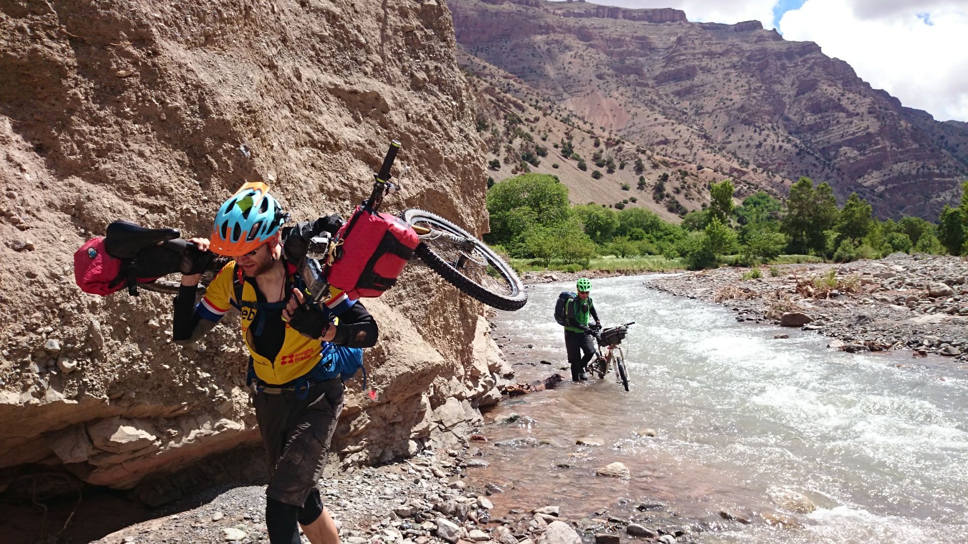 Day 5 - ... but we make it through! River Tassaout, near Fakhour. © Shaun Grey