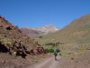Day 6 - Oh, up there you say? Crikey. Looking toward Tizi-n-Tamadla pass (9,265 ft), over which we will be riding today. The peak is Jbel-n-Anghomar (11,843 ft). © Steve Woodward