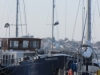 Heybridge Basin, Essex, UK - boats moored on the canal for the winter