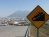 Monterrey, NL, Mexico - Notice the car in the sign ... it has no front wheel! (it hadn't been vandalised it actually looked like it had been made that way!)