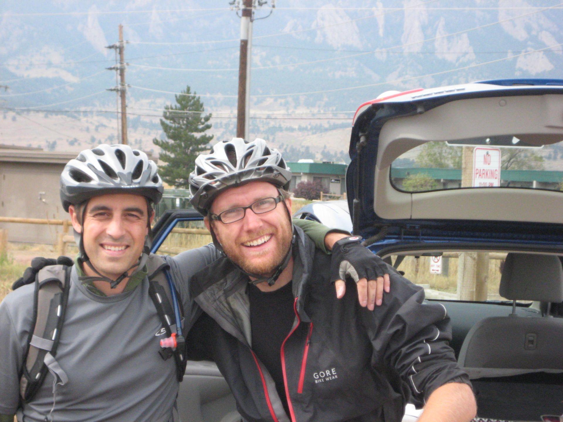 Nr Boulder, CO, USA - Just about to set out Mountain Biking with Ethan & Jeff (yes, I know, I was meant to be having a rest from the biking!)