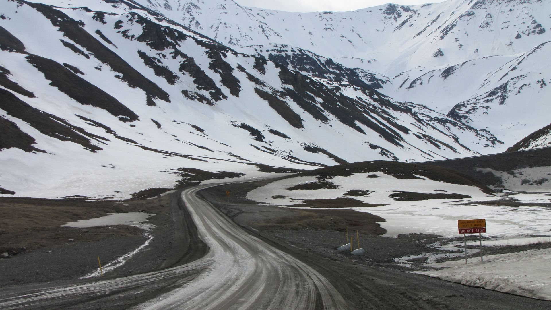 And I`m going up THAT?!  Atigun Pass.  And, I can`t stop for 5 miles because of avalanche risk, AND you`re using dynamite to start some in 20 MINUTES!?  So I`d better hurry up then