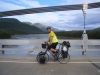 Nr Liard Hot Springs, YT, Canada - lining up for attemped "trackstand" with panniers...eek! ;)