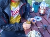 6000 cals per day - this is breakfast (porridge and a large cake and I`ll eat again within an hour!)