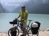 Lake Louise, Banff Nat Pk, Alberta, Canada - Now Jon, given the option of riding into the cul-de-sac that is Lake Louise would you like to (a) leave all your bags in town & cycle unburdened by weight up 1 of the steepest, twistiest roads of the trip so far or (b) ignore all logic, stay obsessively purist, keep all weight on the bike & ride...?  Ummmm...