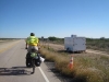 Nr Langtry, TX, USA - I ride past the security cameras of the US (mexican) Border Patrol
