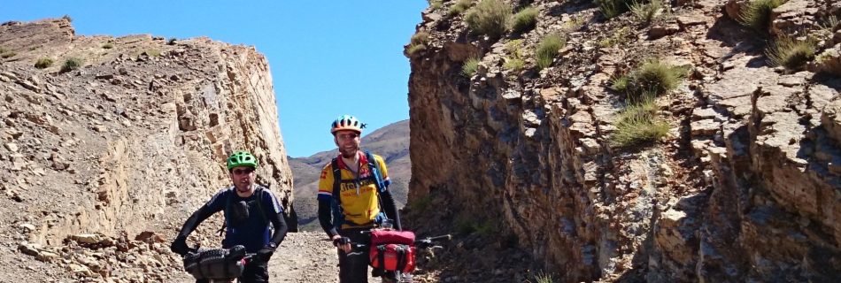 Day 6 - We made it through the rock cleft! Near Tamzrit. © Shaun Grey
